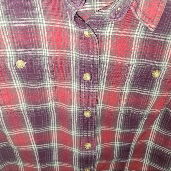 Duluth Women's Purple Red Long Sleeve Plaid Button Up Shirt‎ Size Medium - Picture 9 of 10